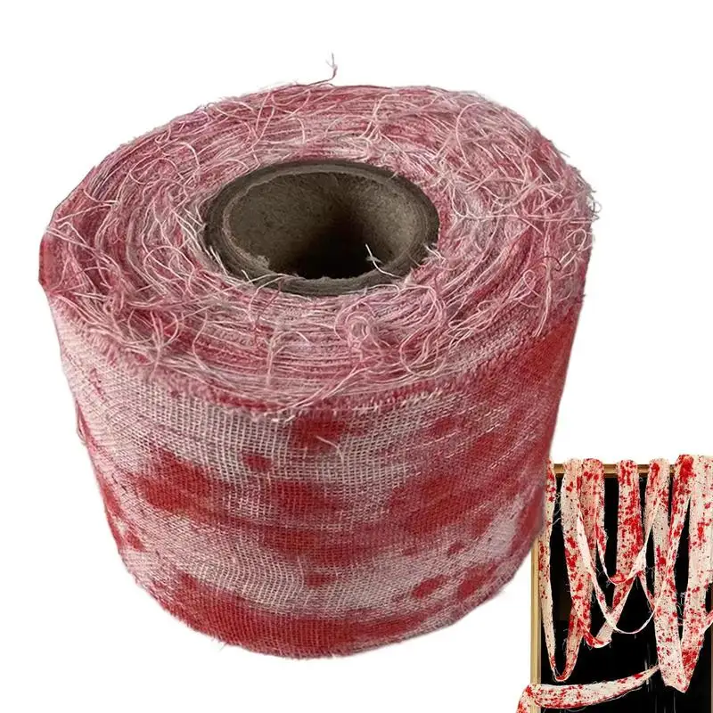 8x100cm Halloween Bloody Gauze Bandage Warning Isolation Belt Horror Props For Halloween Party Haunted House Home Scene Decor