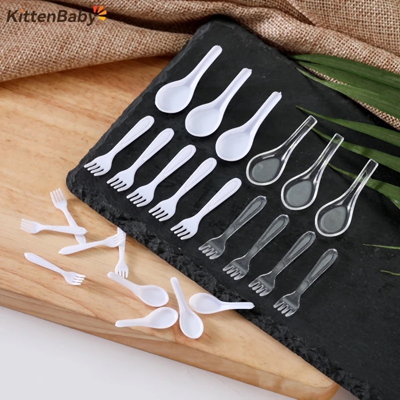 10Pcs 1/12 Dollhouse Simulation Spoon Fork Set Dollhouse Mini Kitchen Tableware Model Dolls House Decoration Accessories