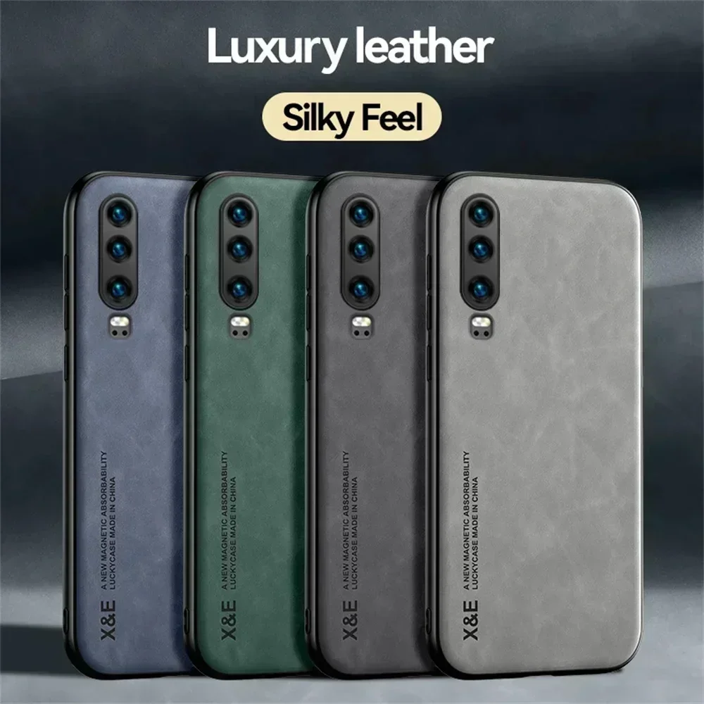 

Magnetic Sheepskin Leather Phone Case Huawei P30 Lite P20 P40 P50 Pro Funda Cover For Huawei P30 P40 Lite 5G P50 Pro Back Case