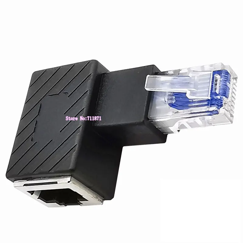 Straight Left Right Up Down Right Angle Elbow 8Pin Rj45 Male to Female Adapter Connector 90 Degree Male Female Network Adaptor