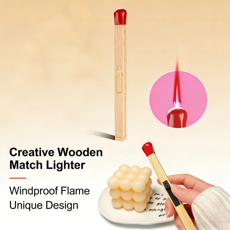 Portable Oversized Long Lighter Open Flame Butane Refillable for Candle & Smoking Use Men's Gift Dropshipping Available