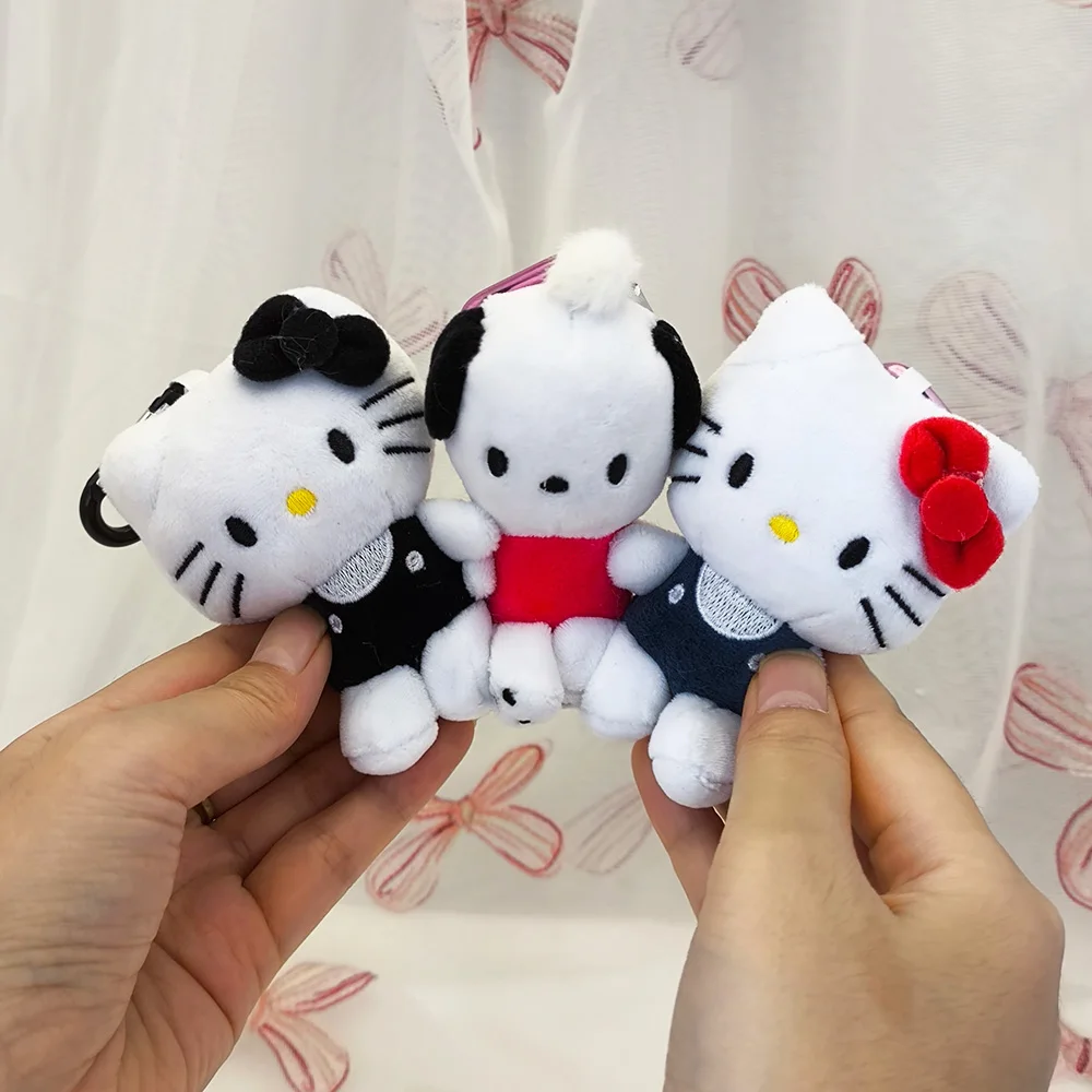 

Kawaii Sanrio Plush Doll Keychain Lovely Hello Kitty Pochacco Plush Keychain Anime Kt Cat Pendant Soft Stuffed Cartoon Doll Gift