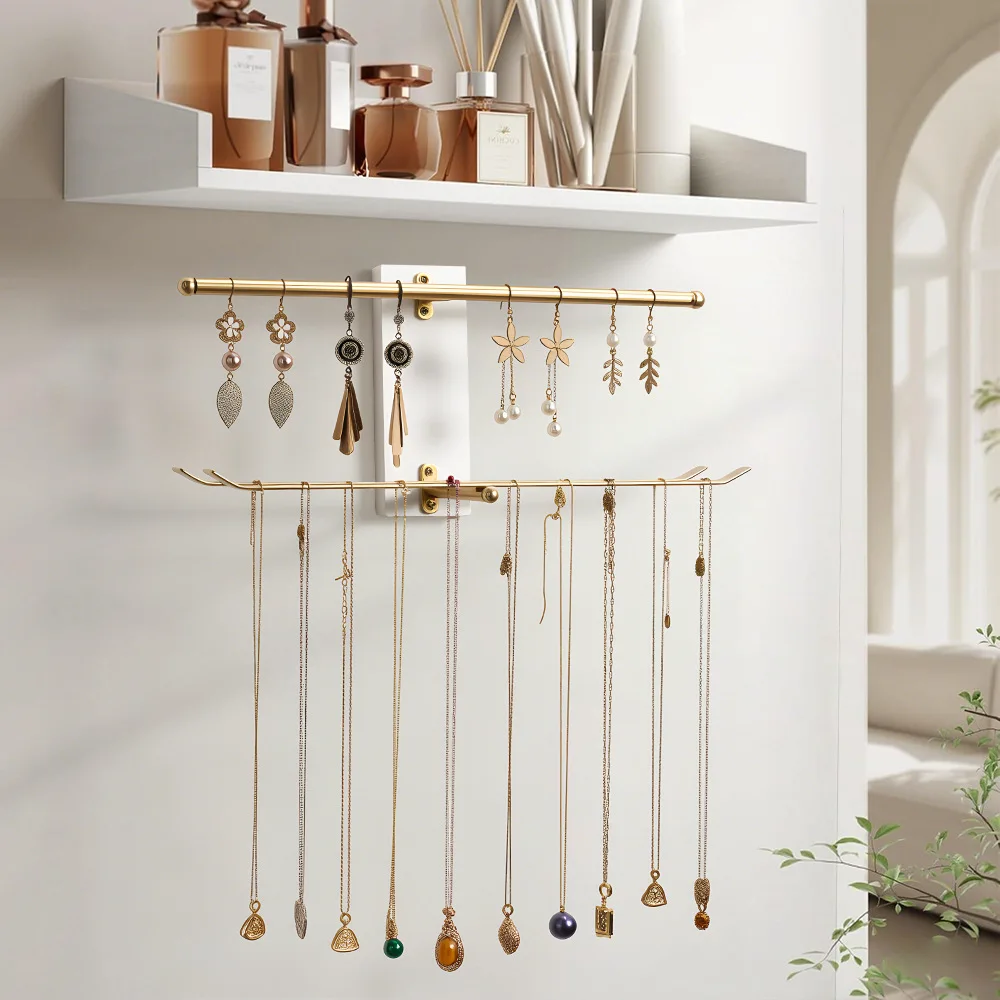Jewelry rack, wall-mounted necklace, bracelet, bangle, earring stand, watch headband, hair band storage, accessory display stand