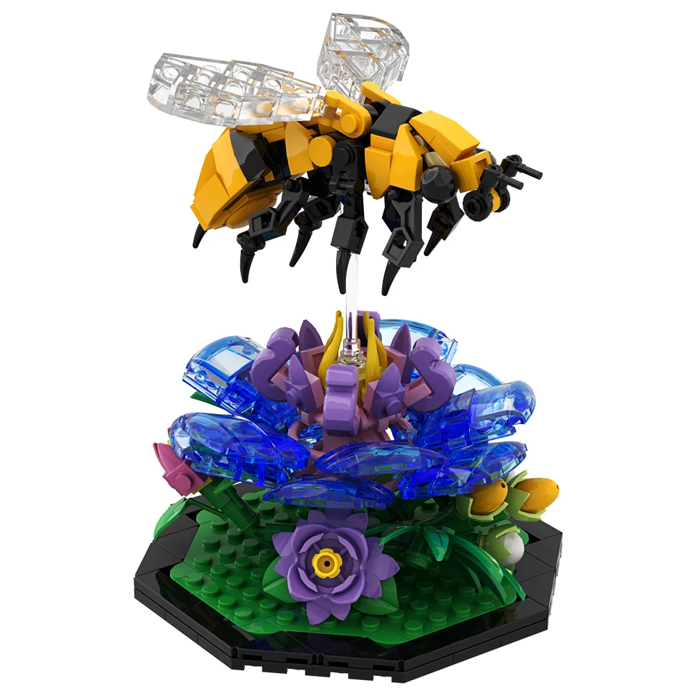 MOC Honeybee Butterfly Dragonfly Building Blocks Set Cute Model Bee Garden DIY Bricks Educational Toys For Gift Decoration