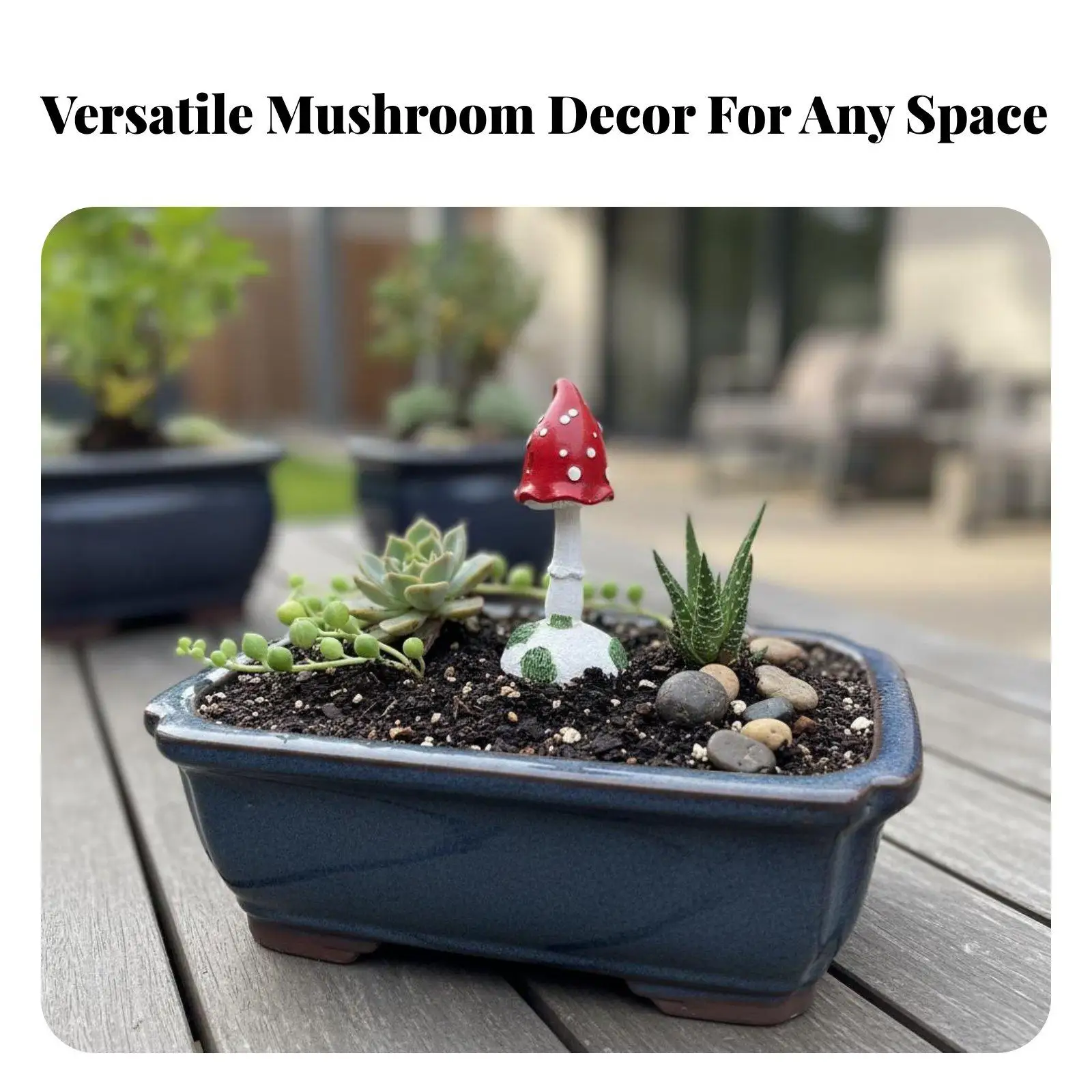 Charming Mushroom Decoration Resin Figurine for Garden Ornaments Fairy Garden Miniatures Outdoor