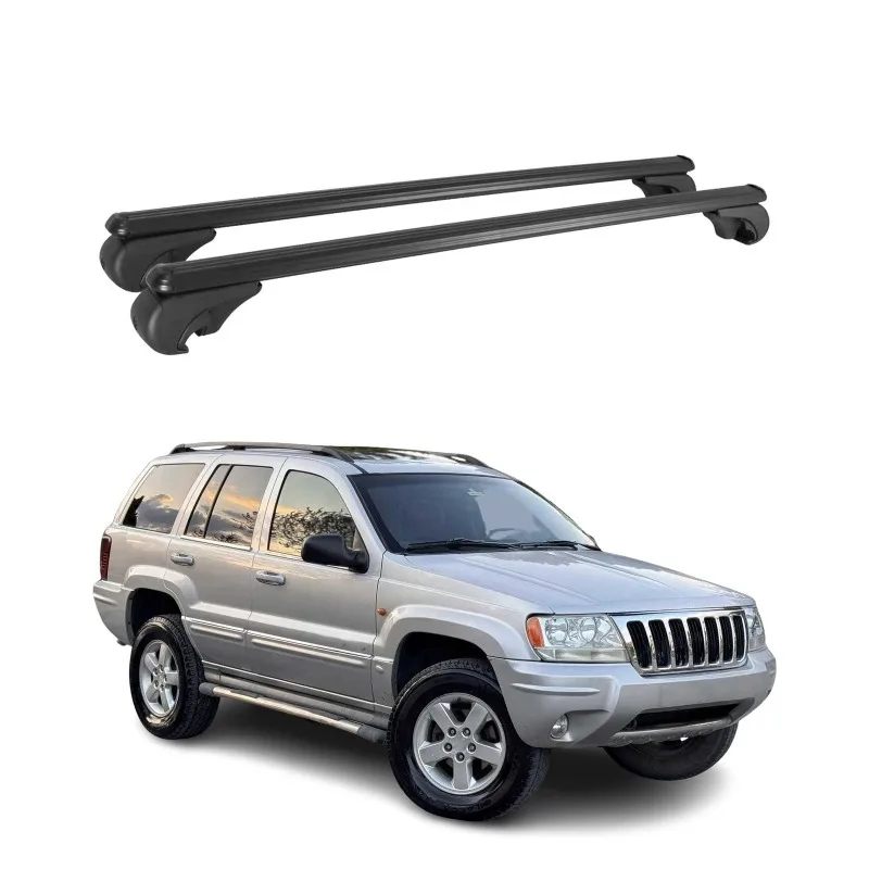 For Jeep Grand Cherokee 1999-2004 Lockable Roof Rack Cross Bars Carrier Black