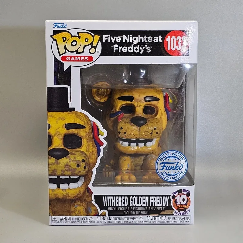 متوفر في المخزون Funko Pop الأصلي خمس ليال في Freddy's1086 ذابل فريدي دمية ألعاب شخصيات الحركة للبنين بنات أطفال هدية نموذج