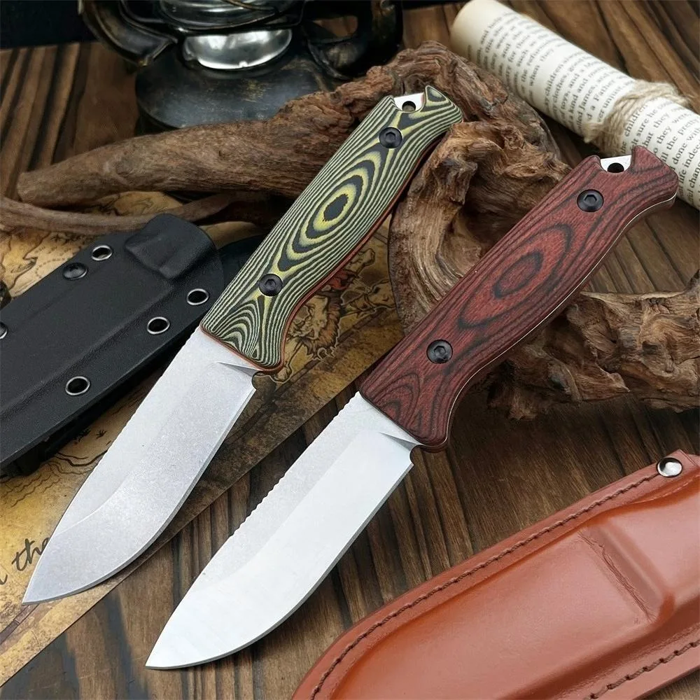 

Портативный прочный нож с фиксированным клинком 15002 15017, лезвие 8Cr13Mov, стабильная деревянная рукоять, цельнокованый, для охоты и туризма