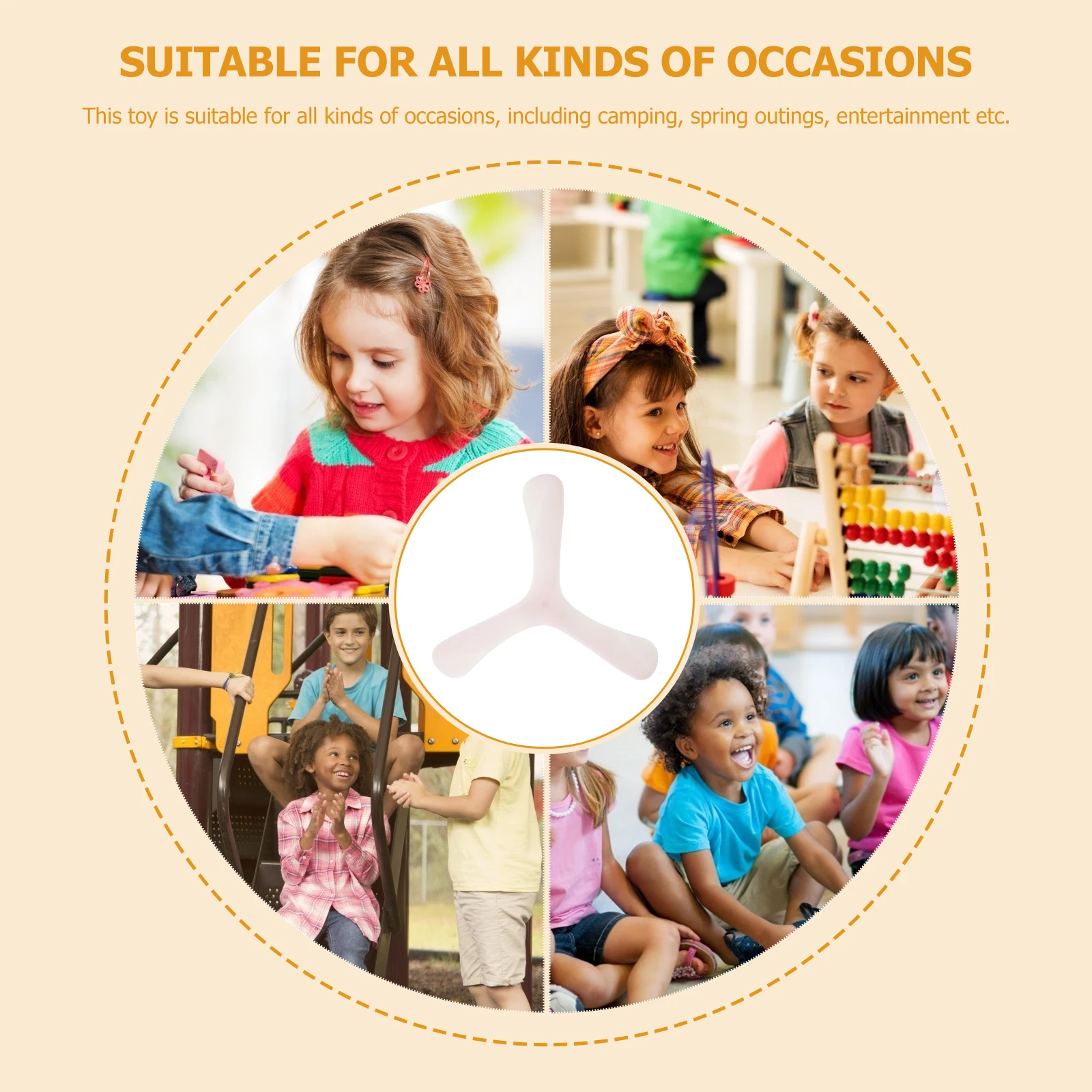 Boomerang triangular con brillo nocturno para niños, entretenimiento volador ligero y duradero para exteriores, juguete para jugar al aire libre, 3 uds.