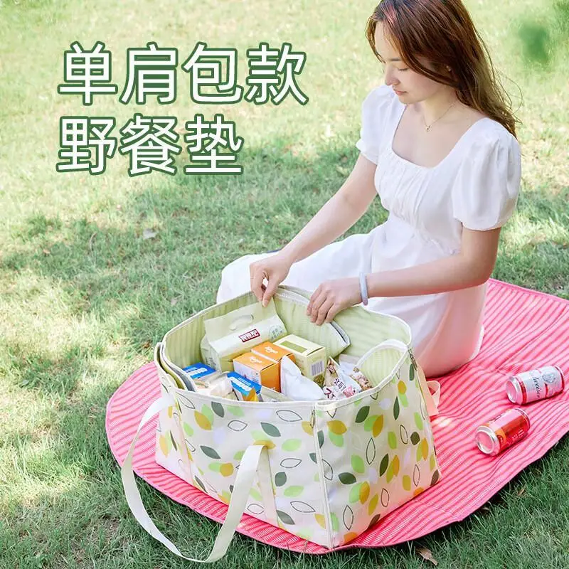 

Весенняя прогулка, кемпинг, пляжная сумка для пикника, луг, путешествия, алюминиевая форма, утолщенная водонепроницаемая подставка для столовых приборов, большая вместительная сумка для хранения