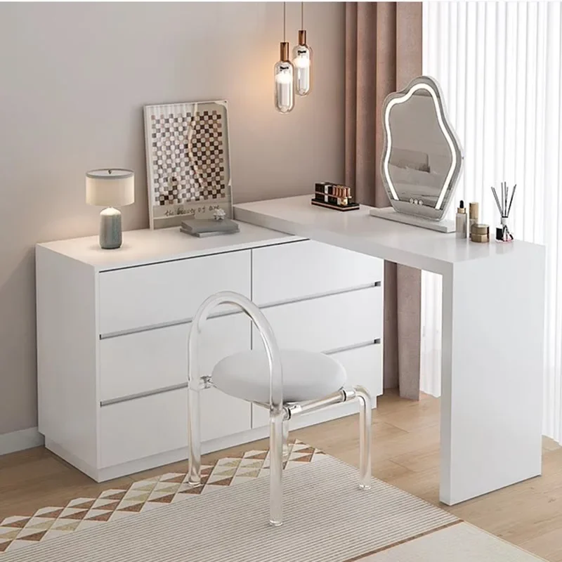 Dressing Table Vanity Organizer White Wooden Dressing Makeup Nightstand Table Room Girls Penteadeira Para Quarto Home Furniture