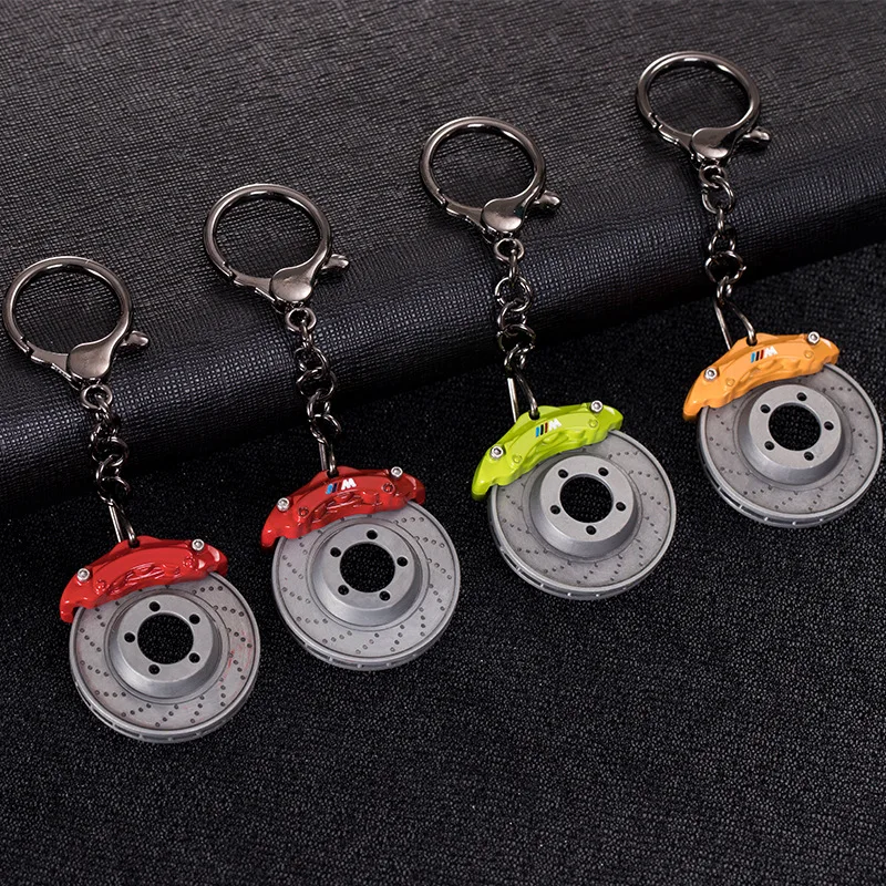 Car Brake Pads Keychain Men's Creative Brake Disc Hub Pendant Caliper Metal