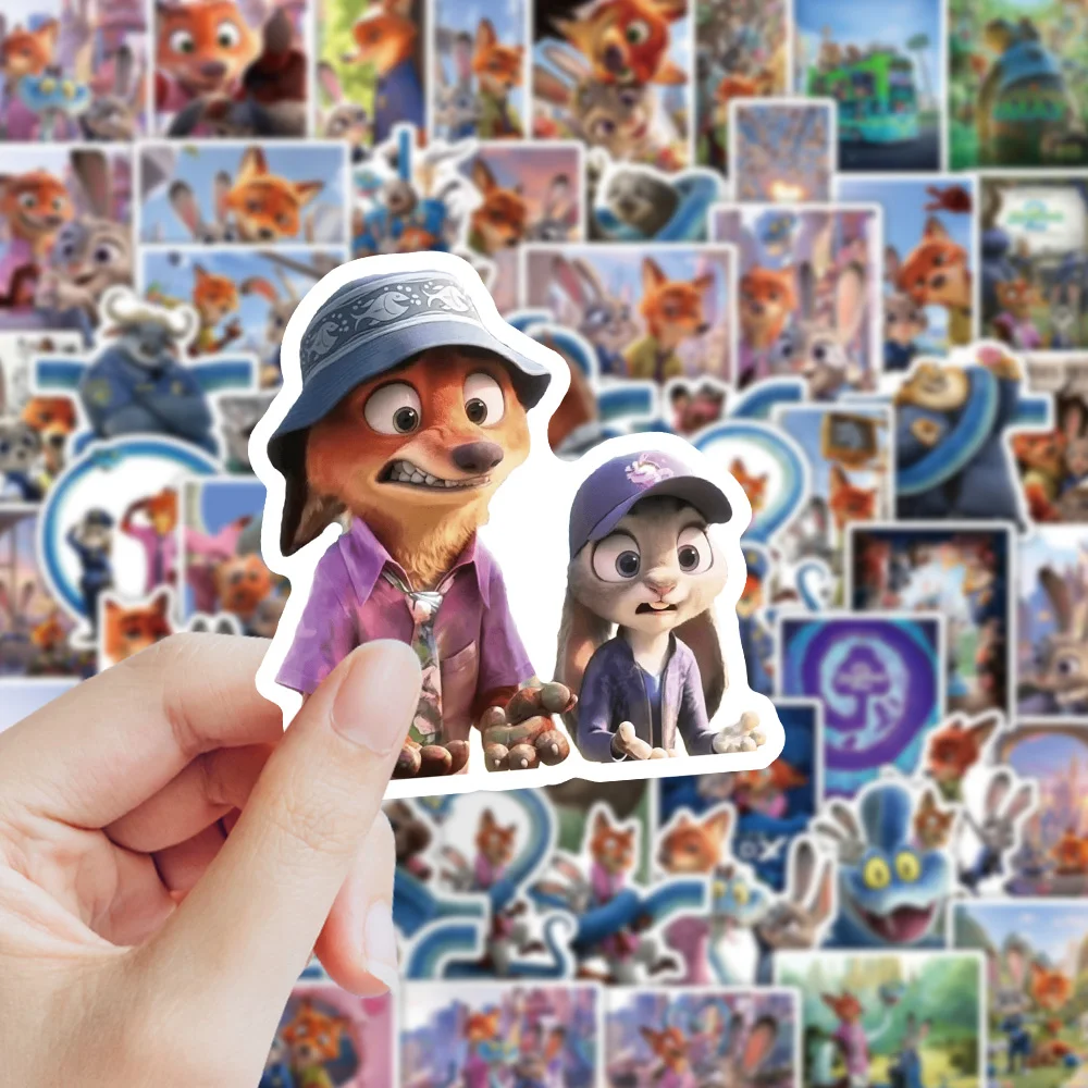 65 قطعة ضابط شرطة أرنب السيد الثعلب Zootopia 2 ملصق سجل القصاصات DIY بها بنفسك محمول الغيتار سيارة دراجة سكيت الكتابة على الجدران لعبة