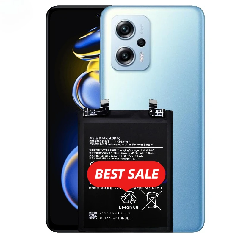 

BP4C for Xiaomi Redmi Note 11T Pro + Mobile Phone Battery High Quality High Capacity Replacement Bateria Grade A Cell with Tools