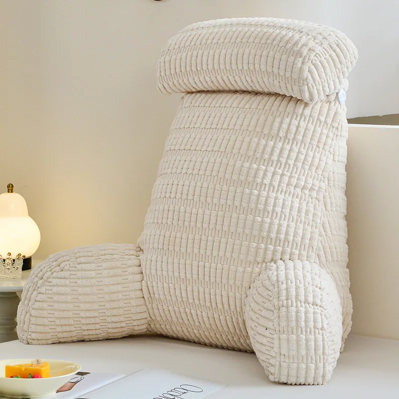 Large Triangle Backrest Cushion for Bed Headboard Neck Support Pillow Detachable Washable Sofa Lumbar Pillow for Dorm Students