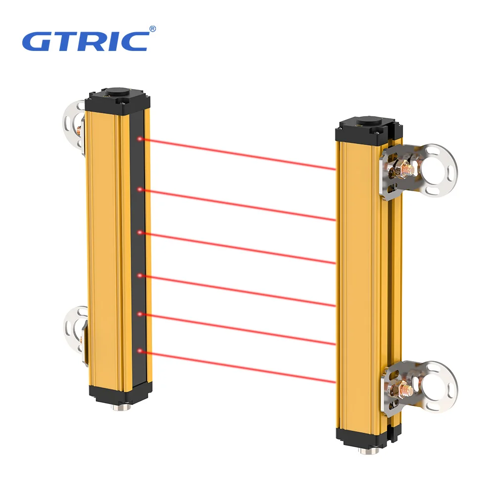 GTIRC Light Curtain Photoelectric Sensor Safety Area Protection Barrier Grating 20/40mm Resolution 24V DC NPN/PNP Relay Output