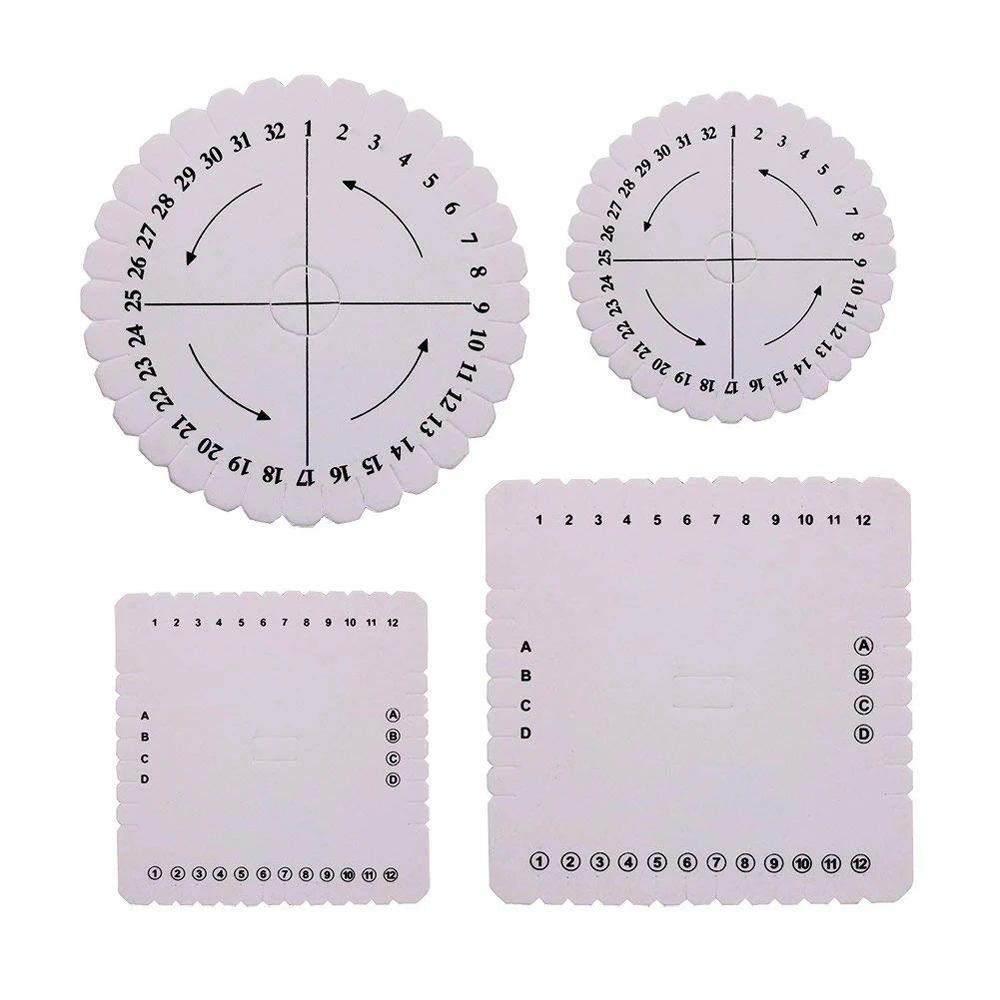 4Pcs Braiding Disk Round Square Kumihimo Beading Cord Disc Braiding Braided Plate DIY Bracelet Loom Weaving Board