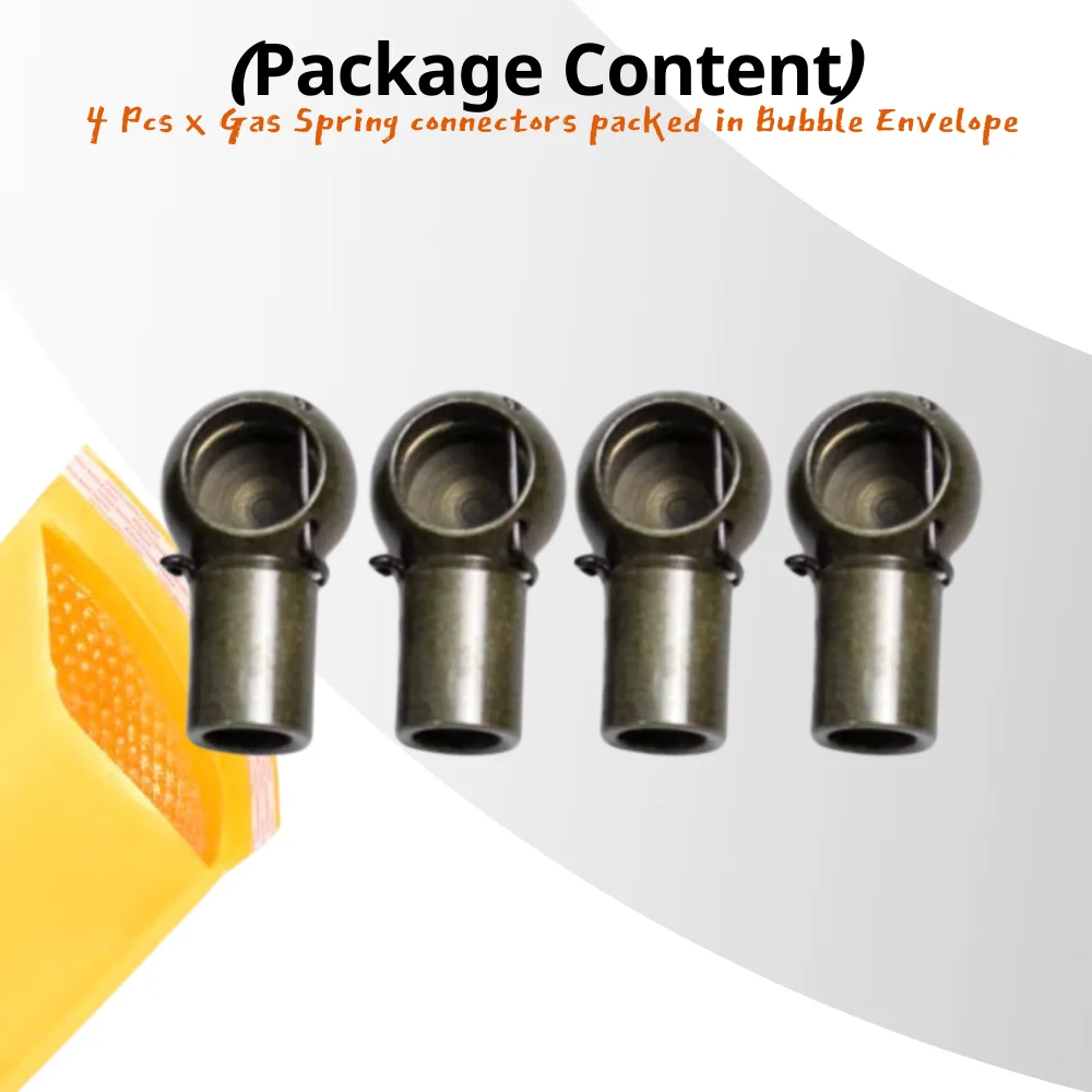 M6/M8 Female Thread 10mm Gas Spring Strut Lift Support Ball Stud Socket Joint Bearing End Fitting Connectors Replacement Qty(4)