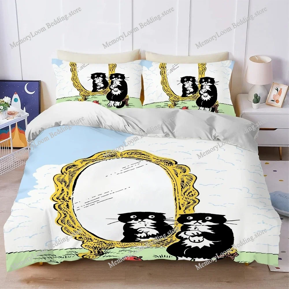 

Art Yeonju Choi Cat Duvet Cover Set Home Style Bedding Soft Laundry Cotton Bed Four Seasons Student Dormitory Home Textileextile
