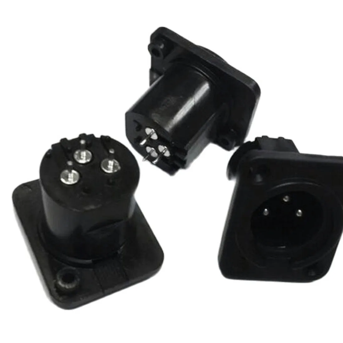 10pcs 3Pin Seat 3Pin XLR Audio Socket Plastic Microphone Socket XLR Male Socket for Microphone, Acoustics, Stage Lights