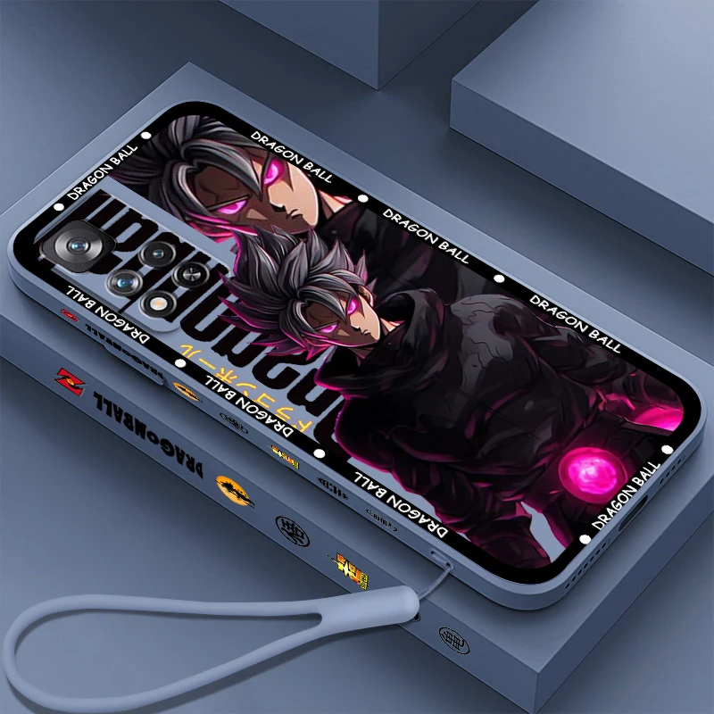 D-Dragon Goku Black Liquid Left Rope For Xiaomi Redmi Note 12 12S 12R 11 11T 11S 10 10S 9 8 8T Pro Plus 5G Funda Phone Case