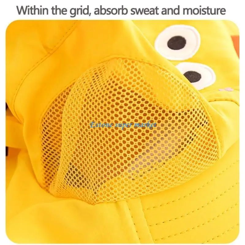 090B Kids Bucket Hat with Cartoon Breathable Travel Beach Caps for Outdoor
