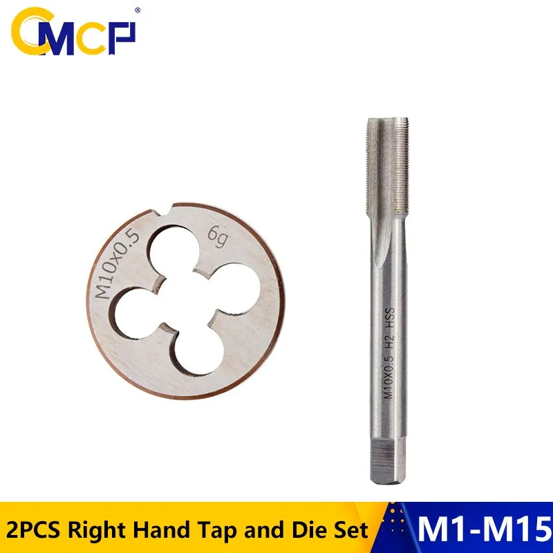 1 Set Right Hand Tap and Die Set M1-M15 Metal Thread Tools Machine Plug Tap Metric Screw Tap Drill