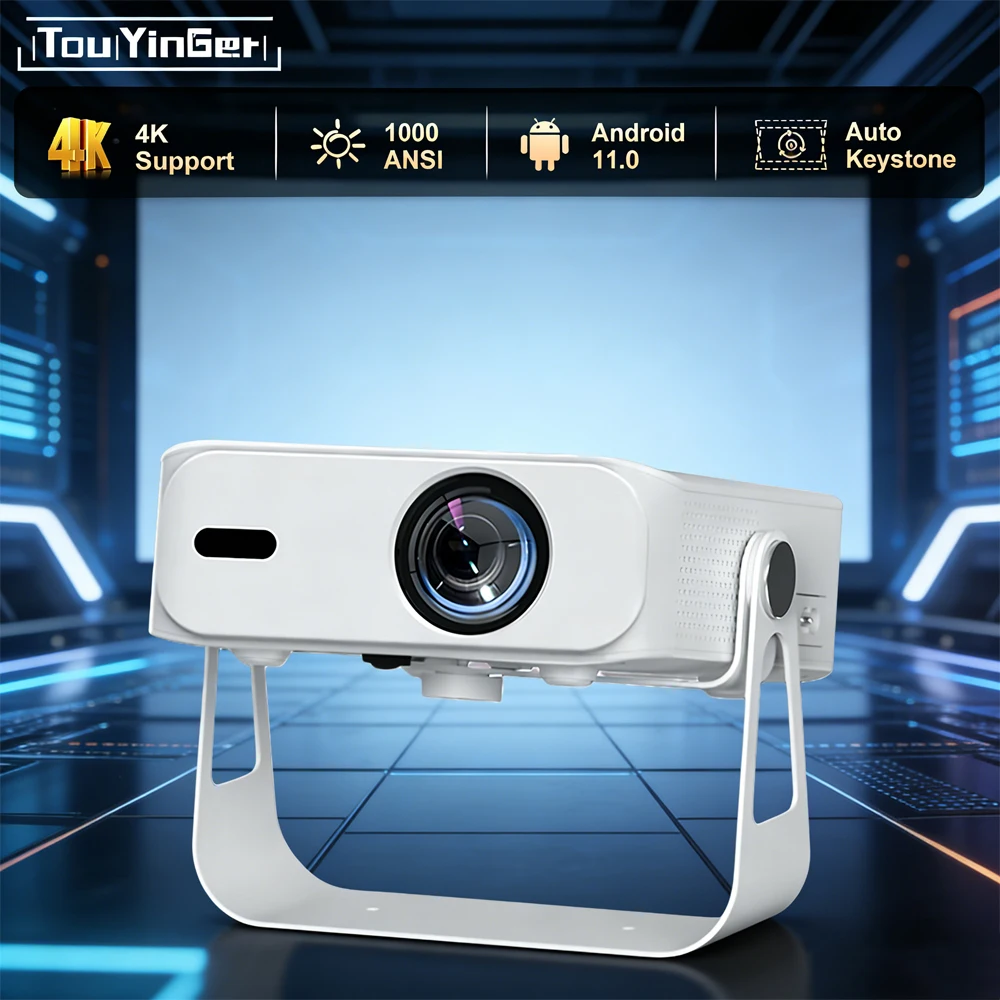 

Портативный мини-проектор Touyinger L9W Ultra с креплением-стабилизатором, Full HD видео, Android Smart Beam, автофокусом и коррекцией трапецеидальных искажений