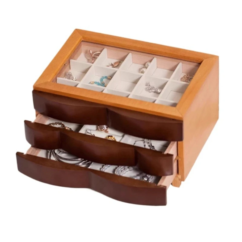 

Retro Jewelry Storage Box Multilayer Trinket Storage Box Bracelet Necklace Organizer Container Women's Rings Earrings Case