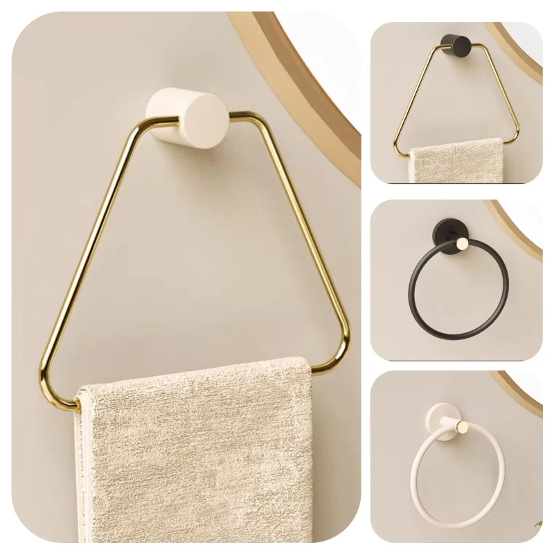 Kit Bathroom Hardware Set Kit Banheiro Towel Bar Wall Mount White Black Towel Ring Holder Hand Robe Hook Hanger Nail Free