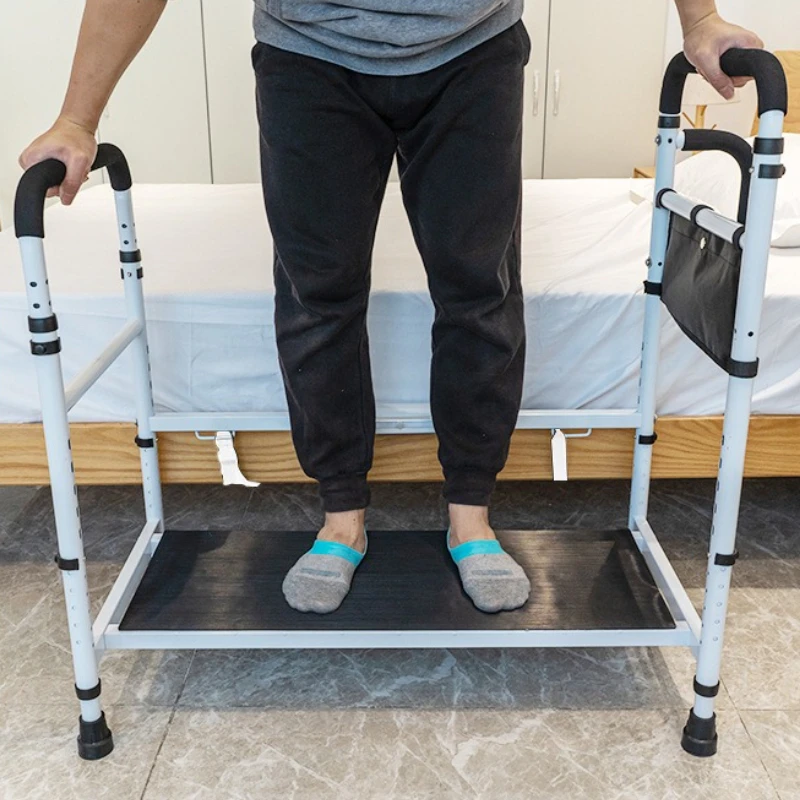 ‌Senior Safety Step Stool, Anti-Slip Bedside Riser with Handrail, Glow-in-Dark Mobility Aid, Adjustable Height Toilet Seat Step