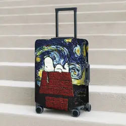 Cute Snoopy Suitcase Cover Starry Night Pop Art Elastic Travel Protector Luggage Case Vacation