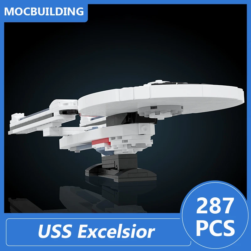 USS Excelsior Model Moc Building Blocks Space Diy Assemble Bricks Educational Creative Collection Display Toys Xmas Gifts 287PCS