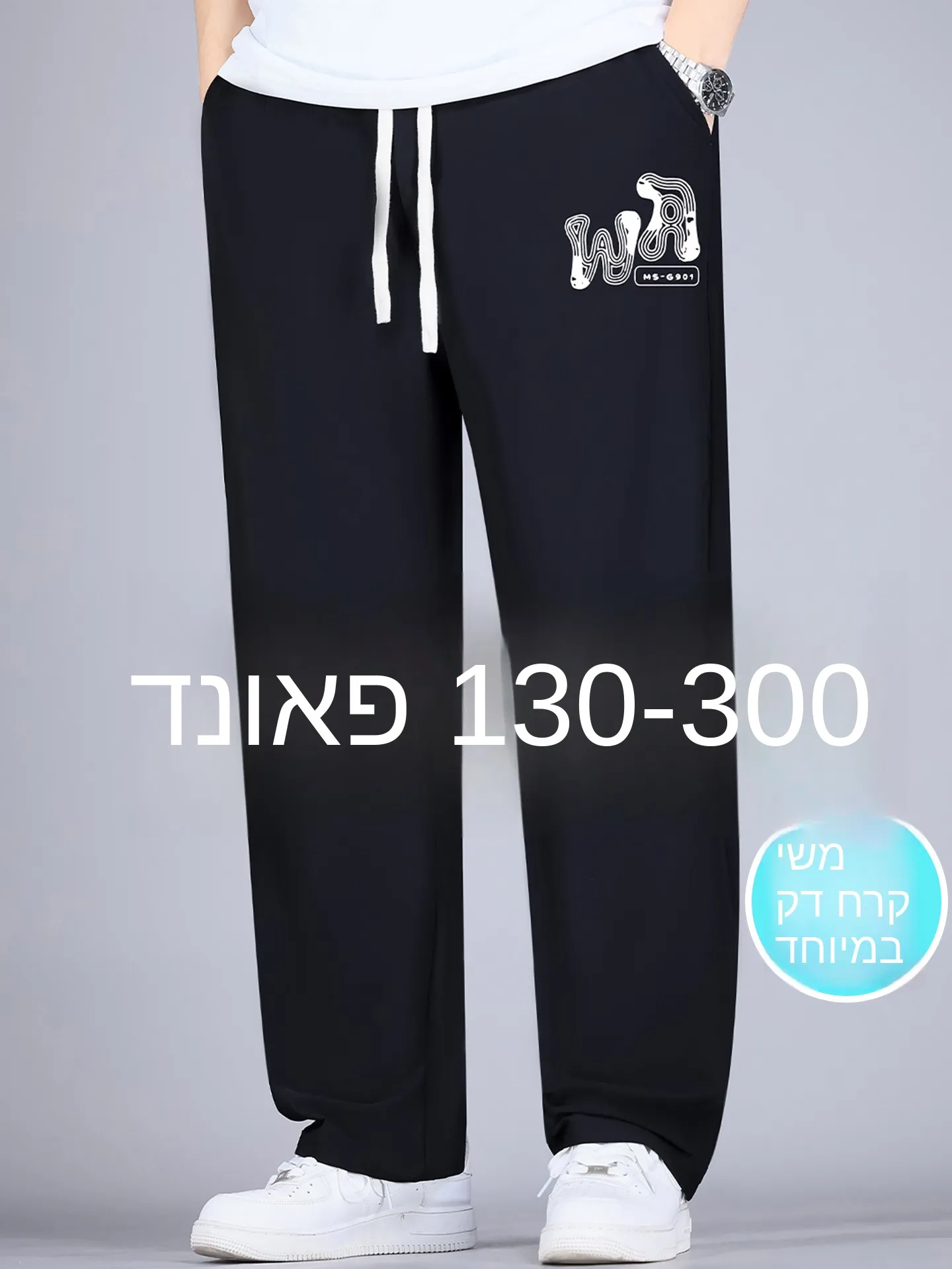 plus Size Quick Dry Ice Silk Men's Sport Pants Summer Thin Casual Loose Cool Feeling Black Straight Leg Casual Pants