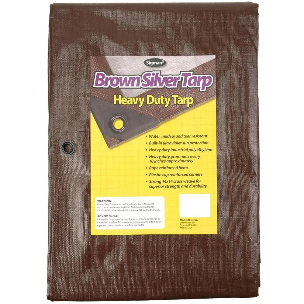 Heavy Duty 10 MIL Tarp Reversible UV Resistant Grommets Reinforced Corners Poly Rope Hem 8x10 ft Canopy Waterproof Landscaping
