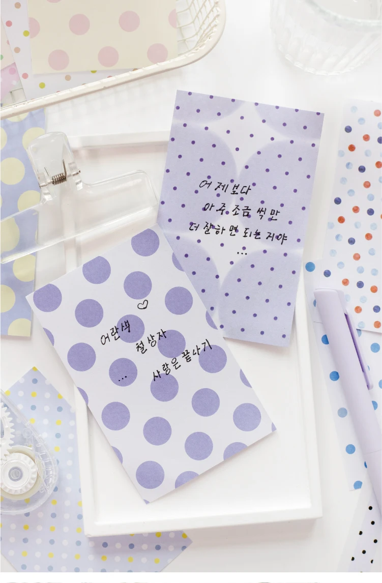Journal GO 30 Blatt Polka Dots Stickerbuch Koreanischer Stil Punktmuster Notizblock für Journaling, Scrapbooking, Basteln, DIY-Material – Detail 12