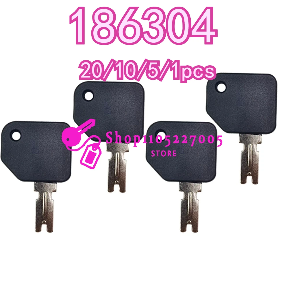 186304 20/10/5/1PCS New Forklift Keys Compatible 166 186304 Hyster S30XL Easy Replacement Construction Equipment Ignition