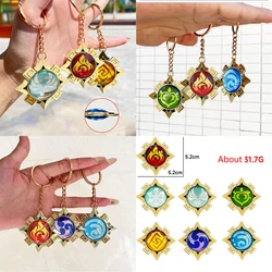 Impact Natlan Fontaine Visions Keychains Anime Metal Transparent Glasses Halloween Party Decoration Backpack Pendant Jew