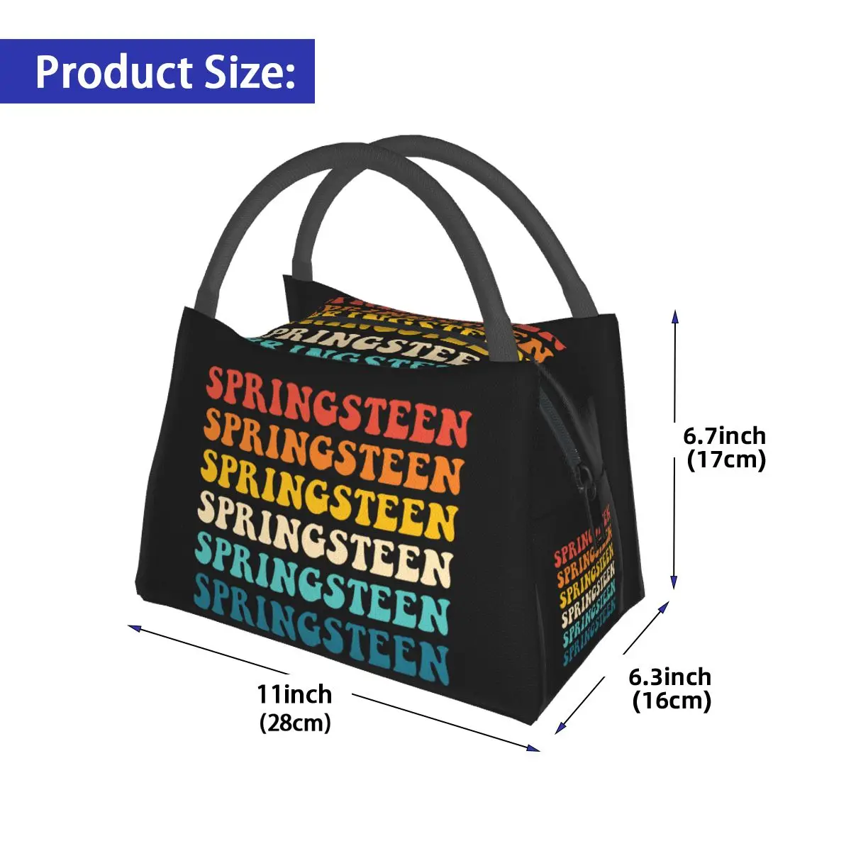 Springsteen Vintage Groovy Retro Vintage Boss Co Lunch Bags Insulated Bento Box Lunch Tote Picnic Bags Thermal Bag for Woman