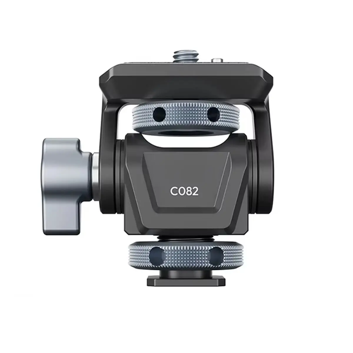 AT33 C082 Adjustable Damping Ball Head Load 3KG for Camera Tripod Fill Light with Cold Shoe Mount 1/4In Screw Hole 180° Tilt
