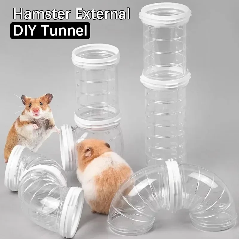 Hamster Tube Set Transparent Curved Tube Pet Cage Tunnel Connection Tunnel Exercise Toy Suitable for Mice Hamsters Rats and Ot view 4