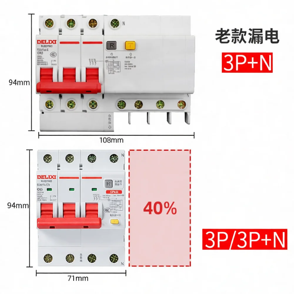 For Delixi DZ47SLES Miniature Circuit Breaker Residual Current Switch Electrical Safety Protector Installation For Home Power
