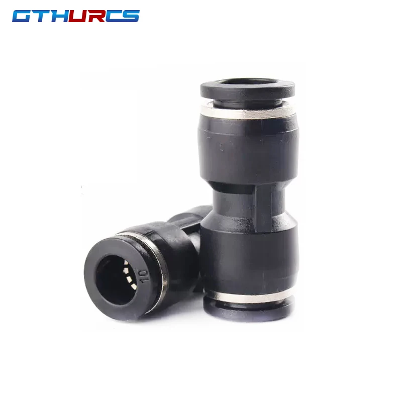 30/40/50/60/70pcs High Quality Pneumatic Fitting Black Straight Push Plastic Connector 6/8/10/12mm Trachea Connector PU