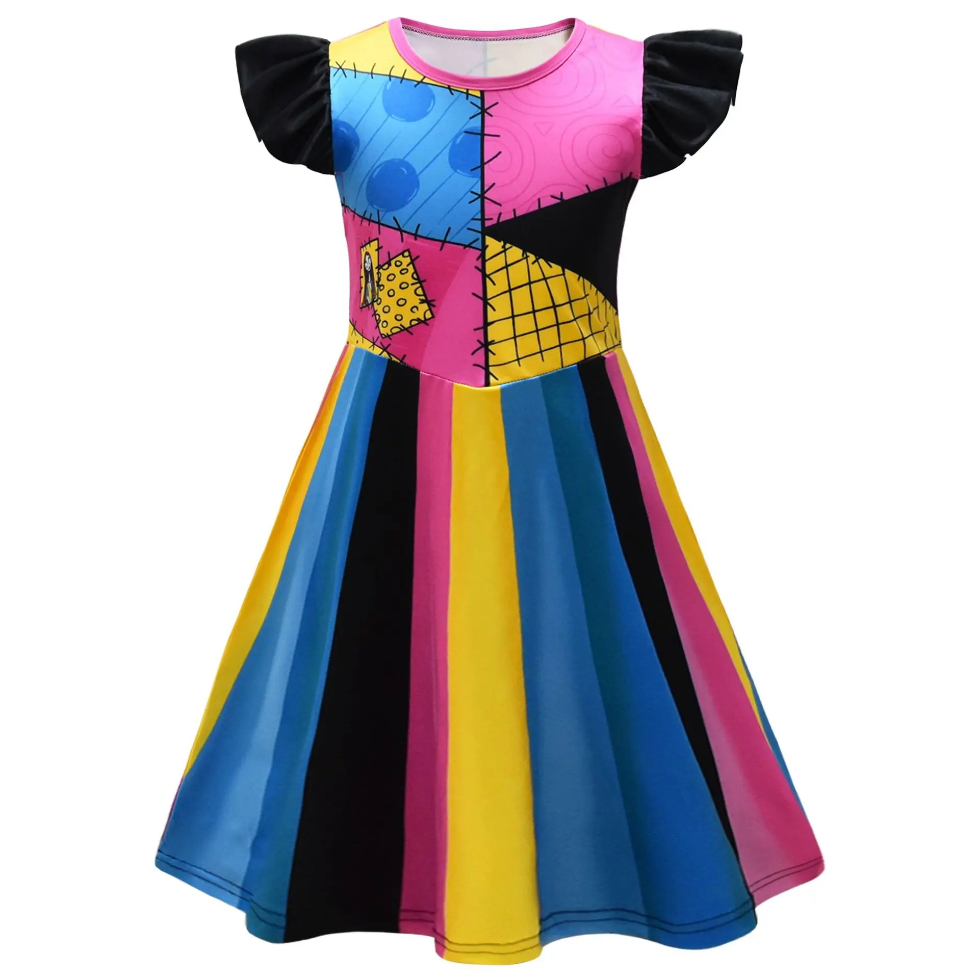 The Nightmare Before Christmas Sally Costume Kids Cosplay Dress Halloween Carnival Party Outfit Role-Play Wear