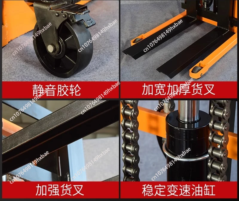Manual hydraulic lifting forklift 1 ton 2 ton lifting handling forklift