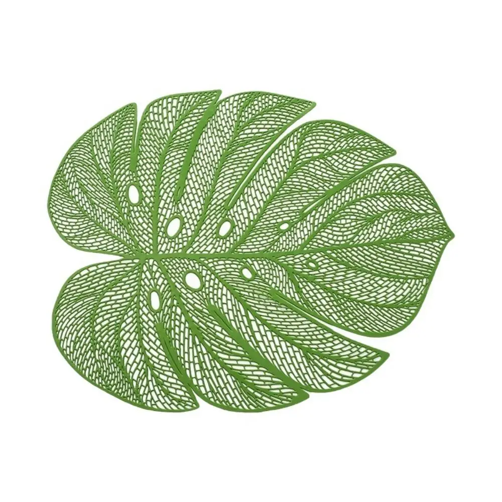 Hollow Leaf Shape Hollow Leaf Placemat Heat Resistant Waterproof Monstera Leaf Placemat PVC Material Anti Slip