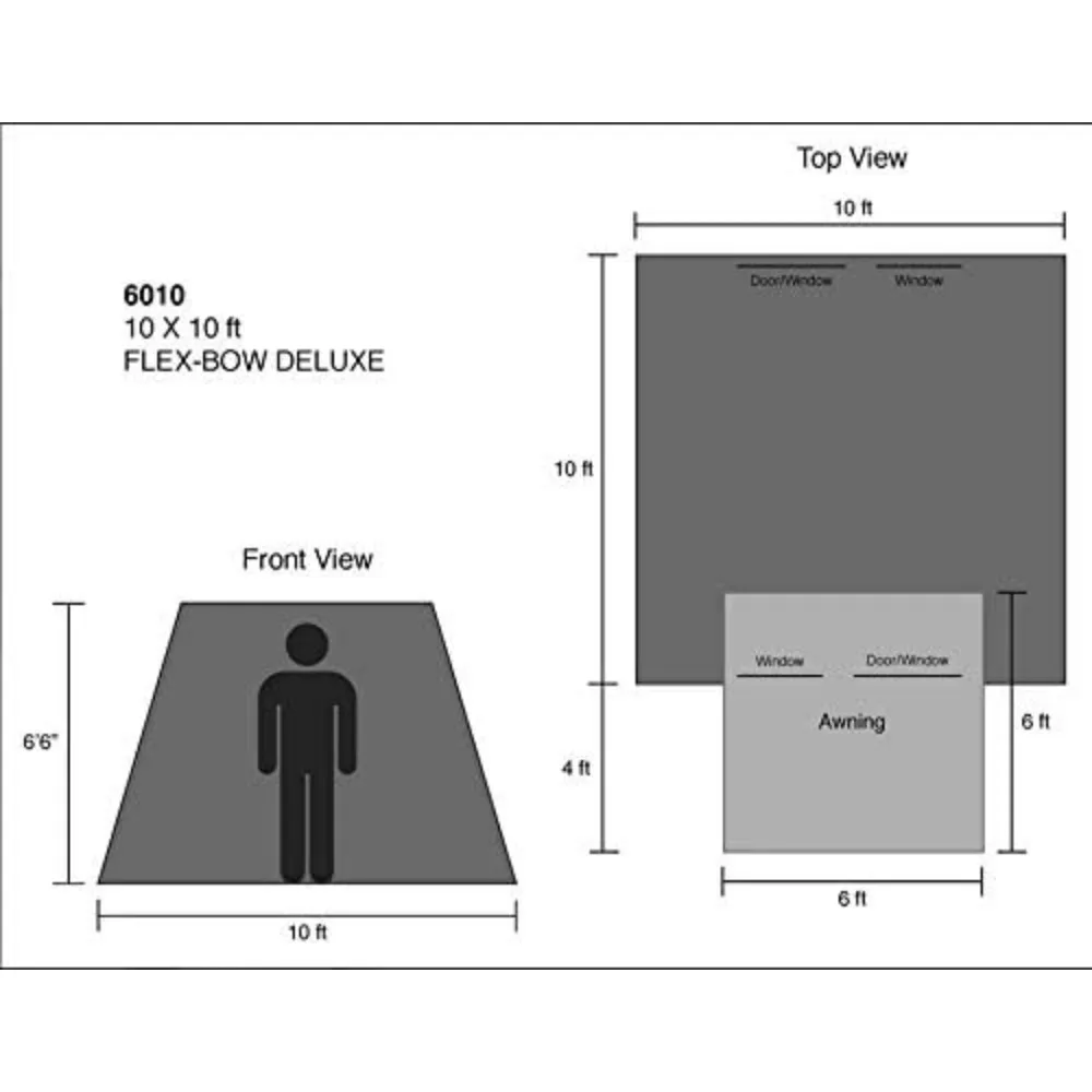 Leinwand Zelt Deluxe 10 Fuß x 10 Fuß (6 Personen) Camping Zelt