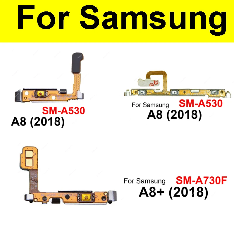 On Off Power & Volume Flex Cable For Samsung Galaxy A8 A8+ Plus 2018 A530 A530F A730 A730F Side Key Button Control Flex Ribbon