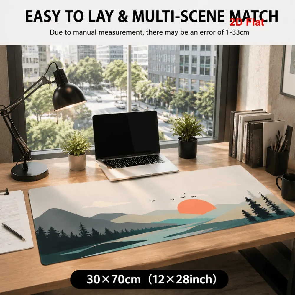 Simple mountain sunset landscape printed table mat office computer users' desktop mouse pad officealfombrillas para escritorio