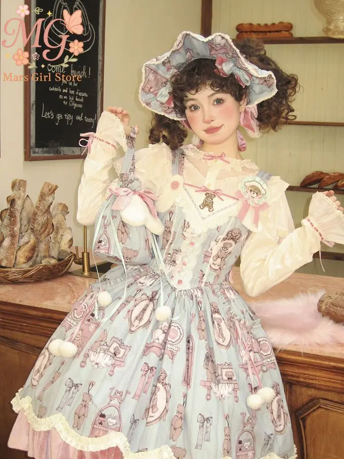 

Японские топы в стиле Лолиты с длинными рукавами, женские милые рубашки с вертикальным воротником и v-образным вырезом, кружевные рубашки с оборками, элегантные блузки принцессы, милые ретро